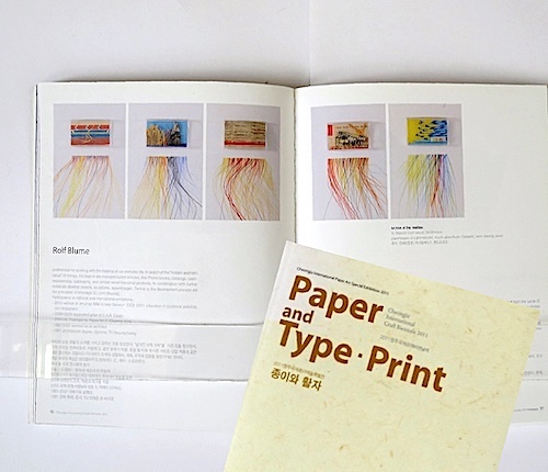 Rolf Blume stellt aus: Paper and Type, International Craft Biennale Cheongju (KR)